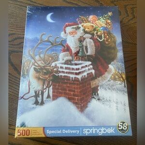 NEW Springbok 500 Piece Puzzle - Festive Santa Design